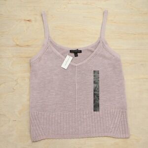 Banana Republic Women's Large Knit V Neck Tank Top Lilac Purple Brand New